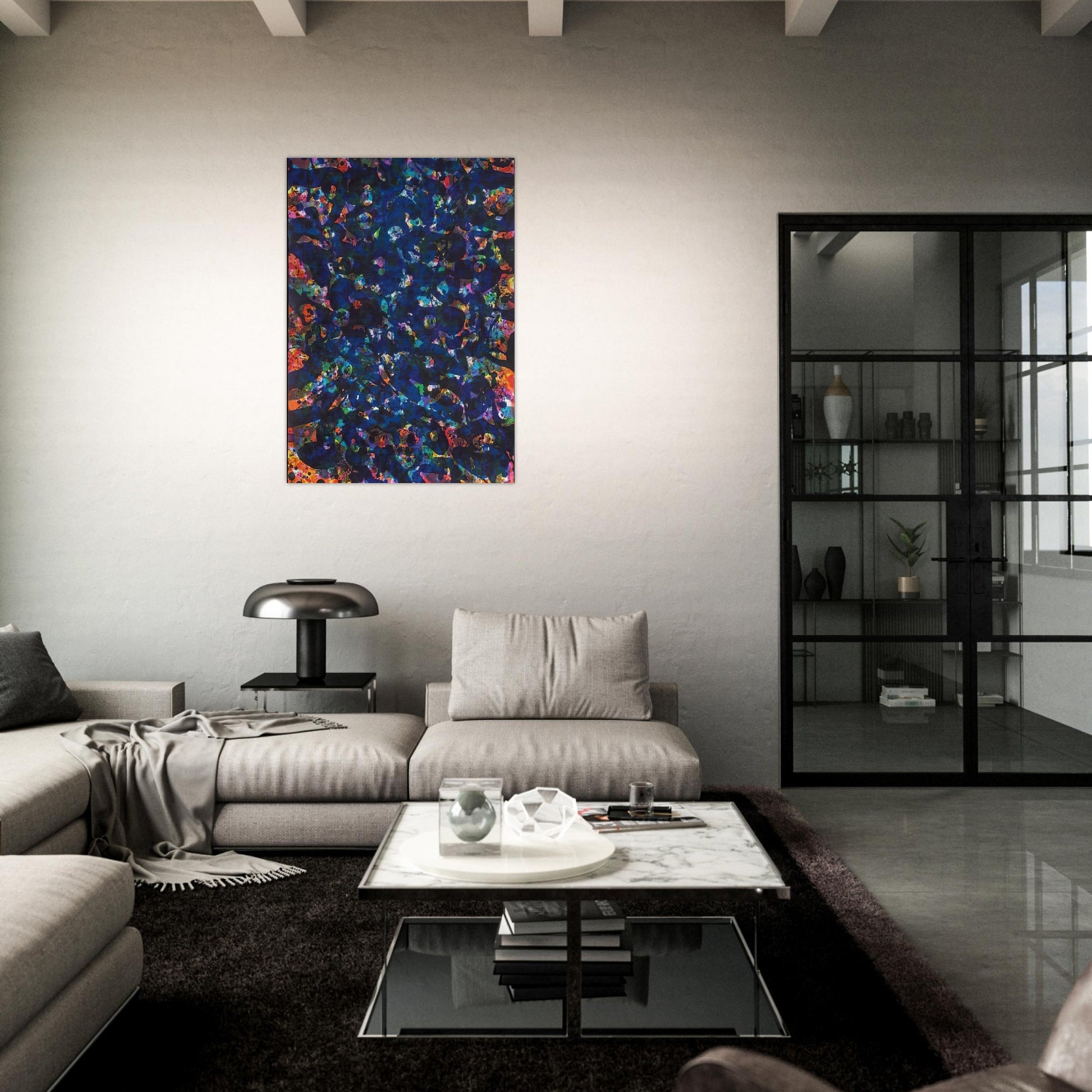 Her Blue Deeps - Sam Francis Brushed Aluminum Print - 70x100 cm / 28x40 inches | Sam Francis Aluminum Print | Sam Francis Prints