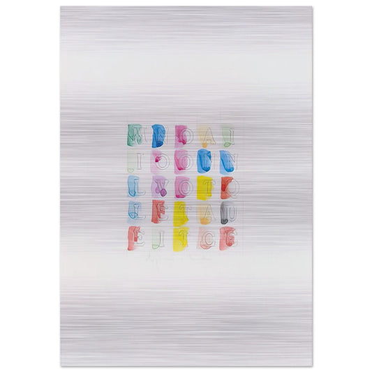 MILLENOVECENTOTTANTACINQUE 1985 - Alighiero Boetti Brushed Aluminum Print - 70x100 cm / 28x40 inches | Alighiero Boetti Aluminum Print | Alighiero Boetti Prints