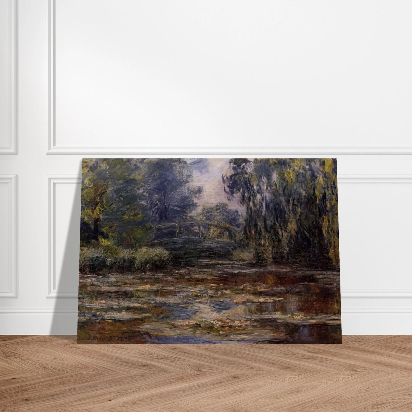 The Water Lily Pond and Bridge - claude monet Brushed Aluminum Print - 70x100 cm / 28x40 inches | claude monet Aluminum Print | claude monet Prints