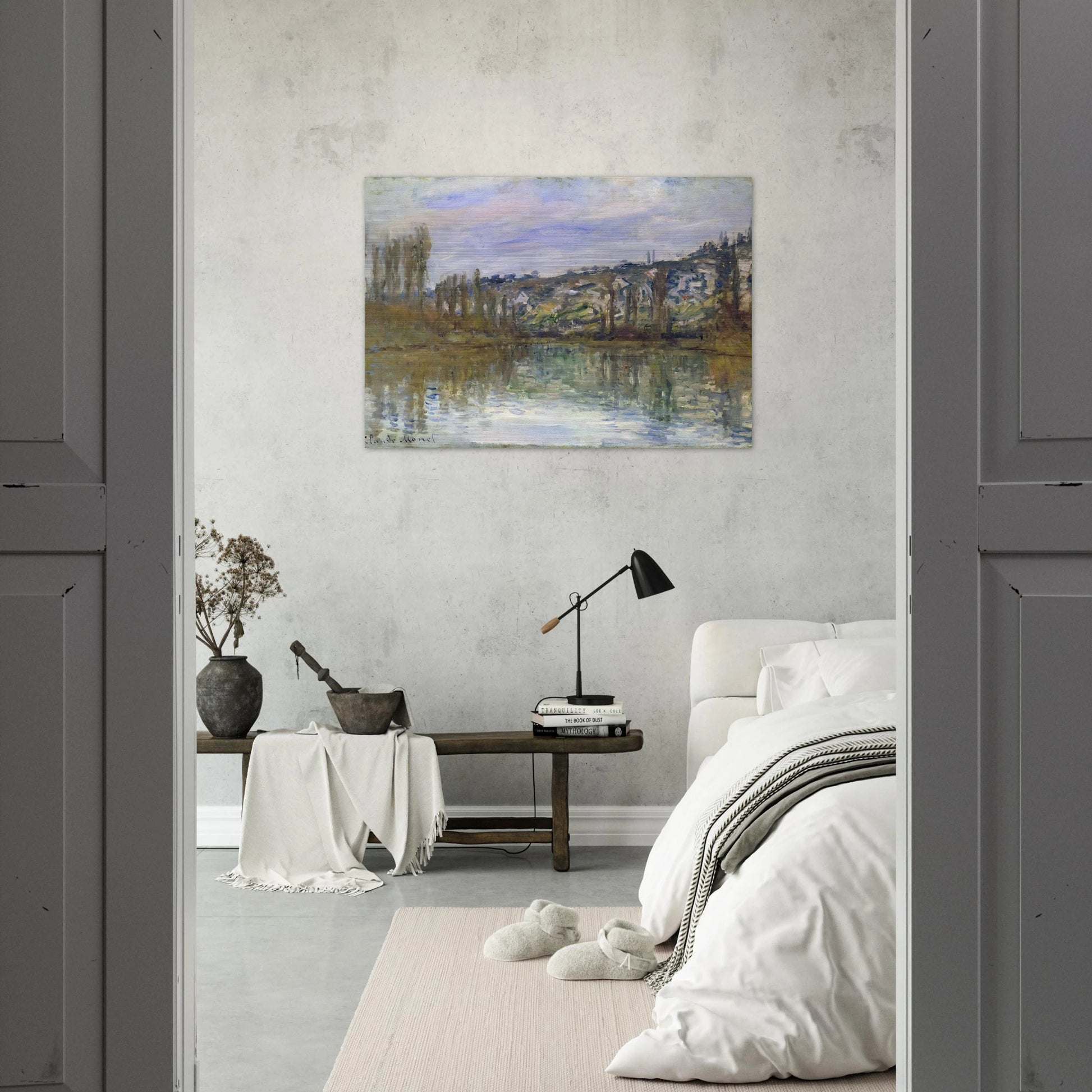 The Seine near Vetheuil - claude monet Brushed Aluminum Print - 70x100 cm / 28x40 inches | claude monet Aluminum Print | claude monet Prints