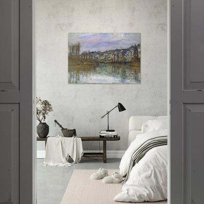 The Seine near Vetheuil - claude monet Brushed Aluminum Print - 70x100 cm / 28x40 inches | claude monet Aluminum Print | claude monet Prints