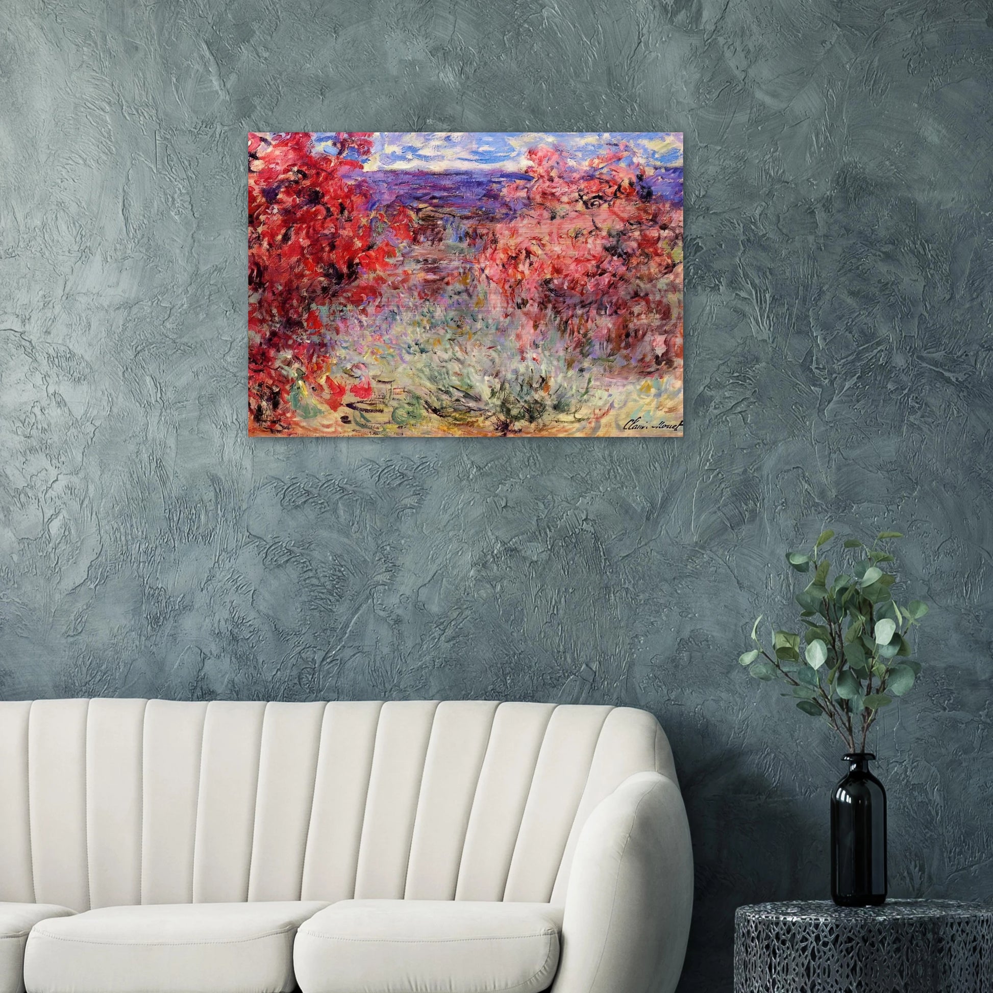 The House among the Roses - claude monet Brushed Aluminum Print - 70x100 cm / 28x40 inches | claude monet Aluminum Print | claude monet Prints