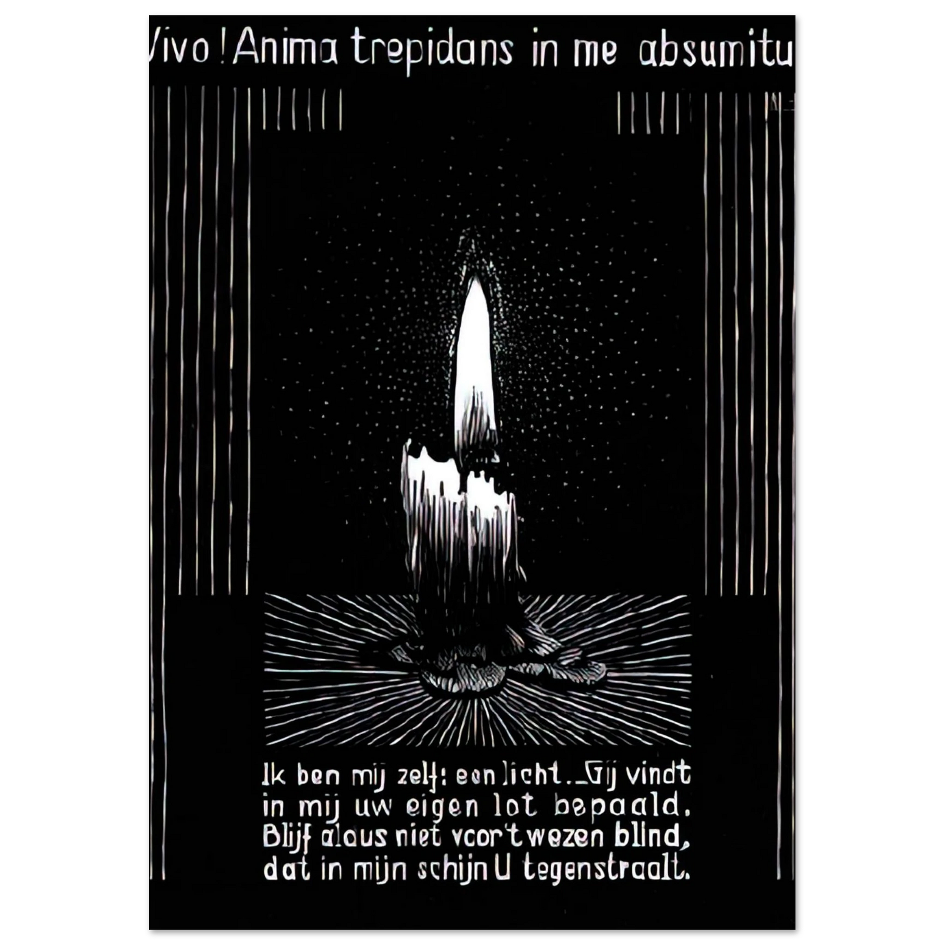 MC Escher - EMBLEMATA CANDLE FLAME Wall Art - 60x80 cm / 24x32 inches - Fine Art Poster - -