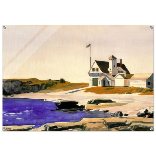 Coast Guard Station, Two Lights, Maine - Edward Hopper Acrylic Print - 70x100 cm / 28x40″ inches