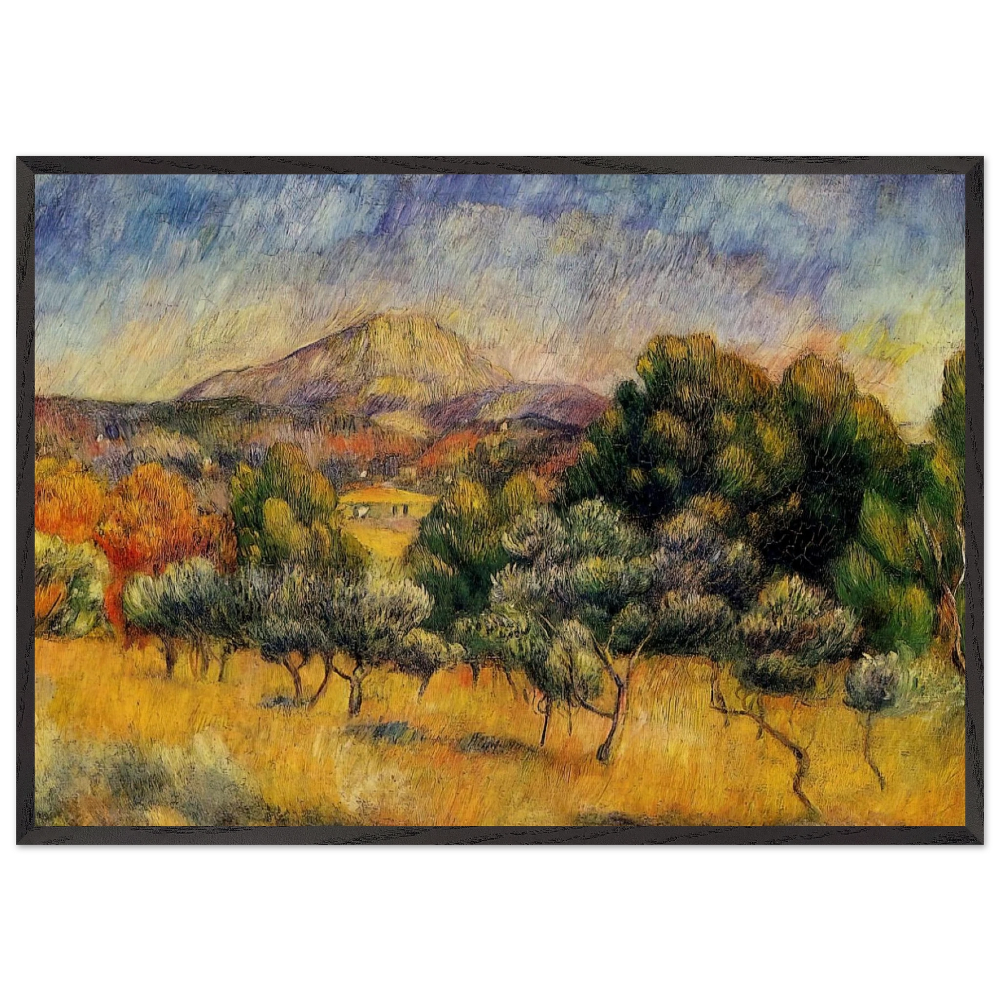 Mount Sainte Victoire - Pierre-Auguste Renoir Framed Art Print – Black Wooden Frame - Default Title - -Framed Art Print