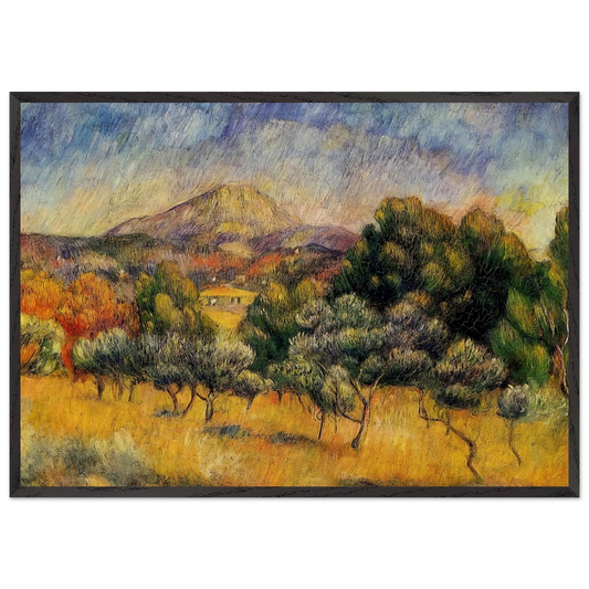 Mount Sainte Victoire - Pierre-Auguste Renoir 70x100 cm / 28x40 inches Framed Art Print – Black Wooden Frame