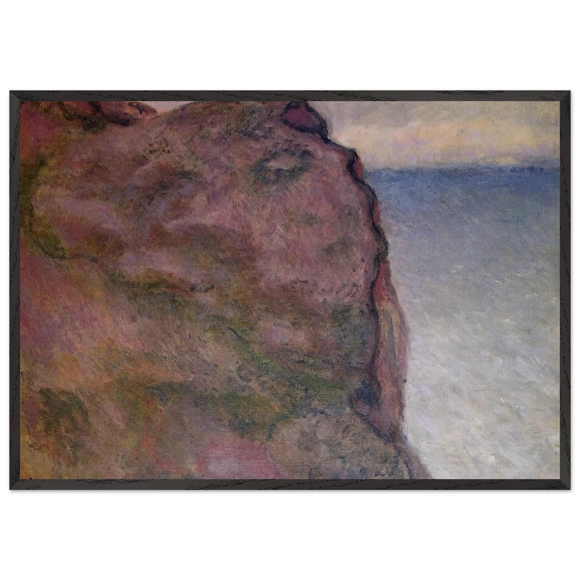 Cliff at Petit Ailly at Varengeville - claude monet Framed Art Print – Black Wooden Frame - Default Title - -Framed Art Print