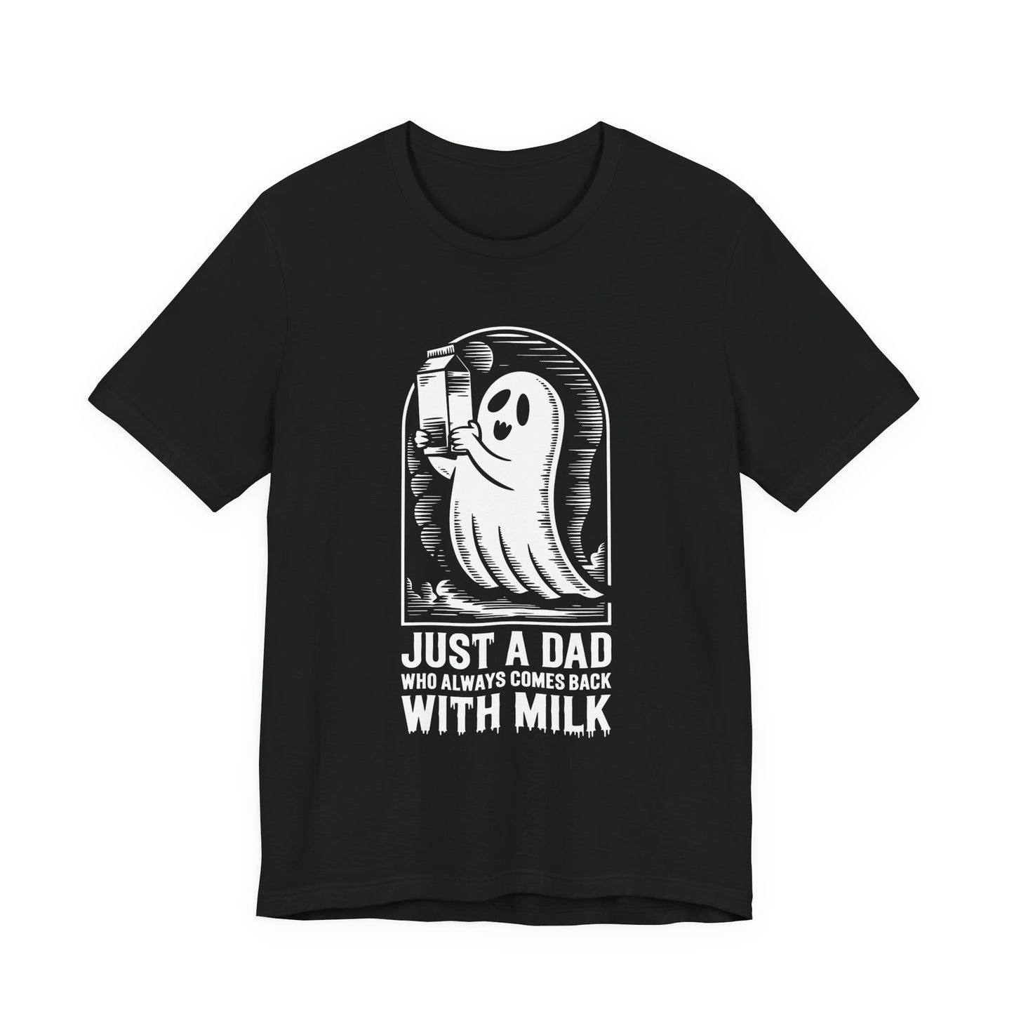 just a dad who always came back with milk halloween T-shirt - Maglietta Unisex in Jersey a Maniche Corte