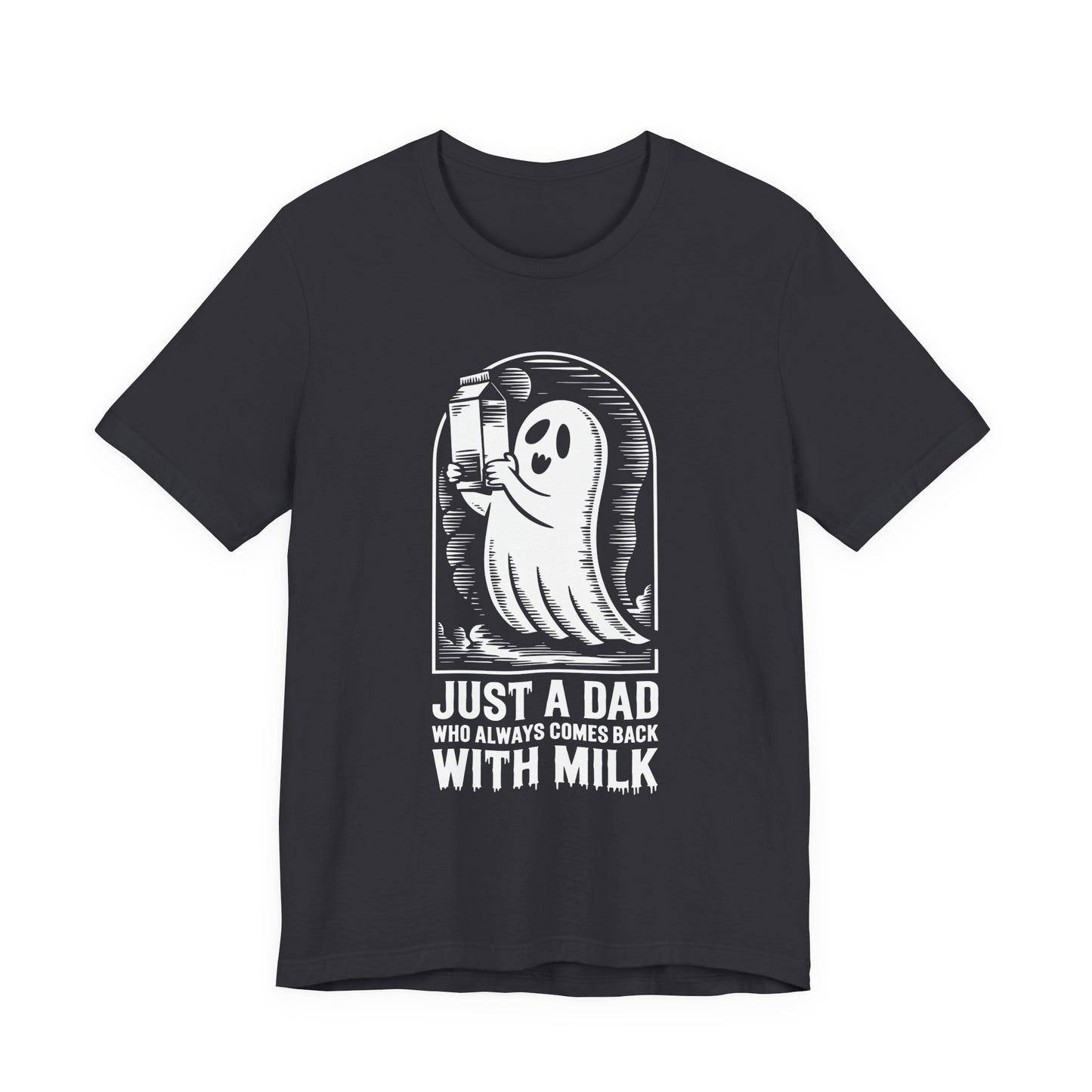 just a dad who always came back with milk halloween T-shirt - Maglietta Unisex in Jersey a Maniche Corte