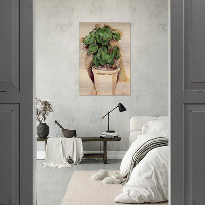 Pot of Geraniums - Paul Cézanne Brushed Aluminum Print - 70x100 cm / 28x40 inches | Paul Cézanne Aluminum Print | Paul Cézanne Prints