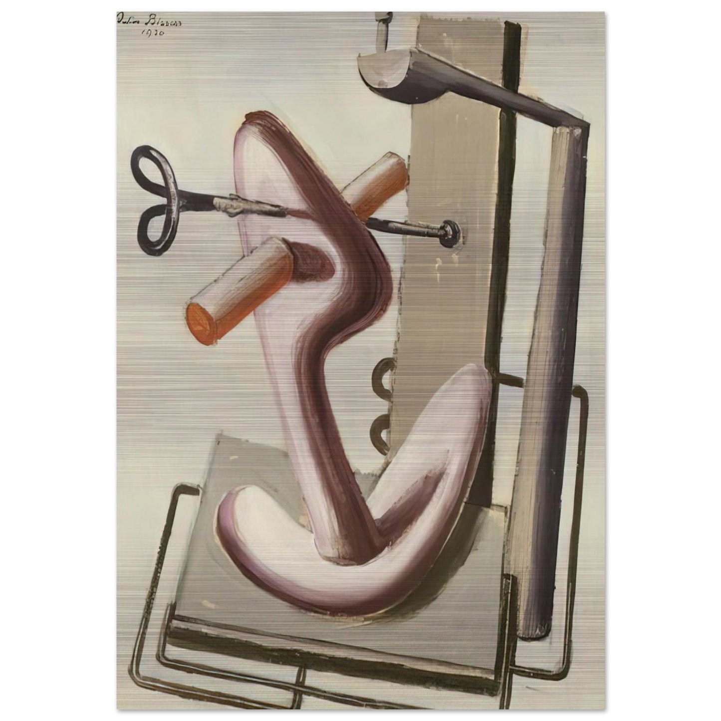 Astrazione - 1930 - Julius Bissier Brushed Aluminum Print - 70x100 cm / 28x40 inches | Julius Bissier Aluminum Print | Julius Bissier Prints