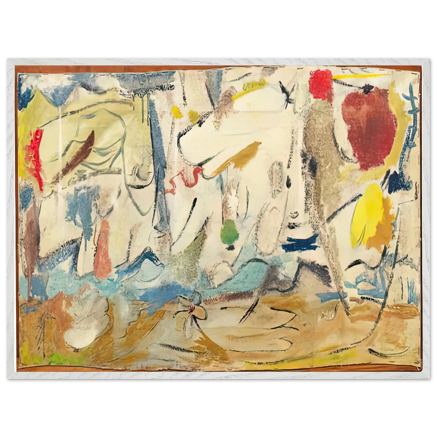 Helen Frankenthaler - Cloudscape, 1951- Wall Art - 30x40 cm / 12x16 inches - Premium Wooden Framed Poster With Fine Art Paper - Wood frame