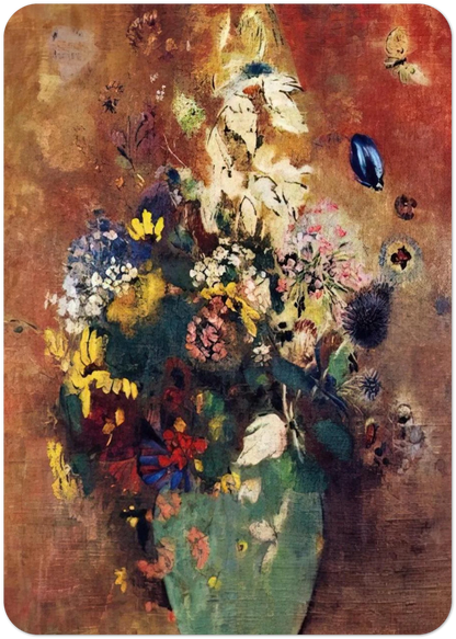 GREEN VASE By Odilon Redon Pack of 10 Post Cards | Odilon Redon Post Cards | A6 (10.5 x 14.8 cm) - 4.1 x 5.8 inches