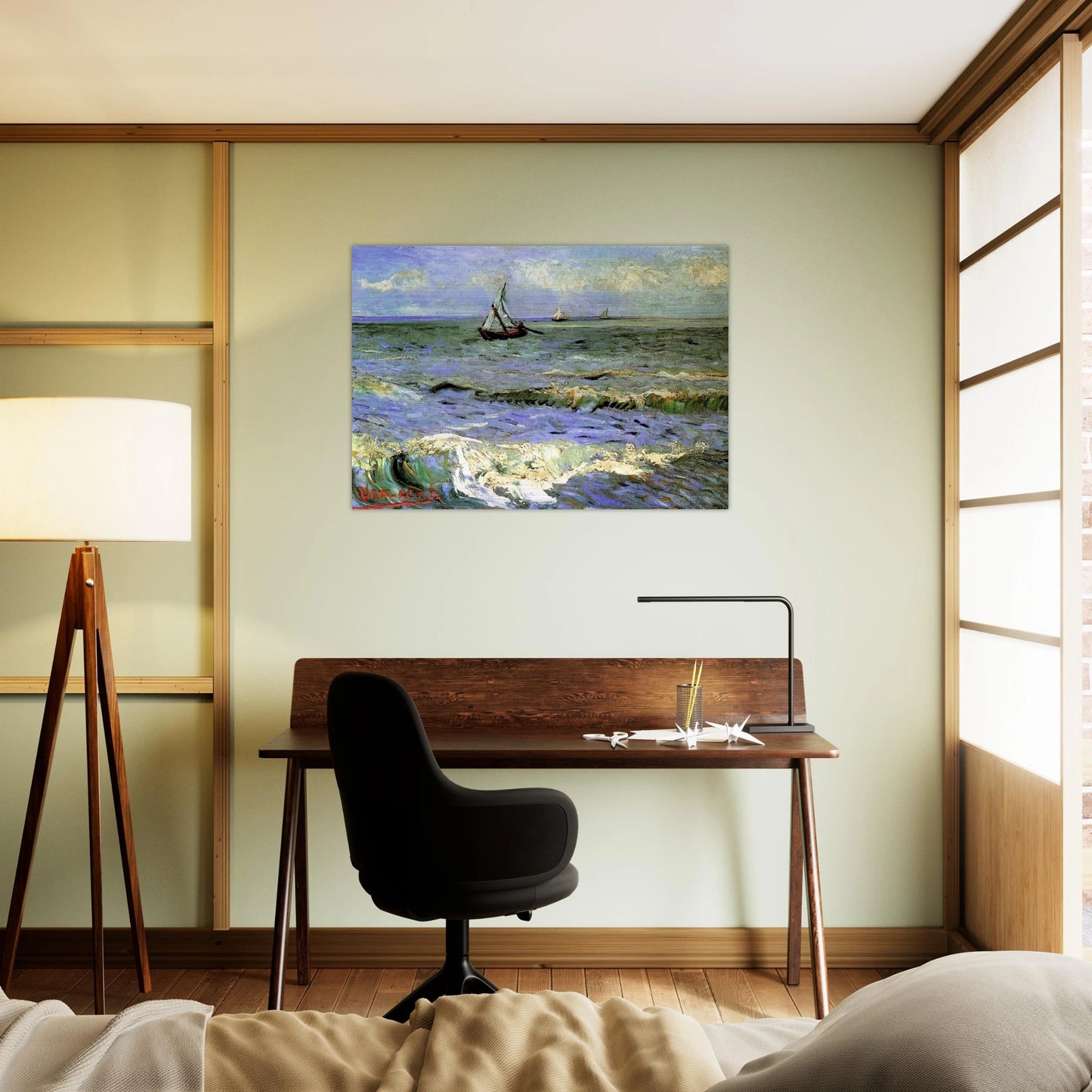 Seascape at Saintes-Maries - Vincent van Gogh Brushed Aluminum Print - 70x100 cm / 28x40 inches | Vincent van Gogh Aluminum Print | Vincent van Gogh Prints