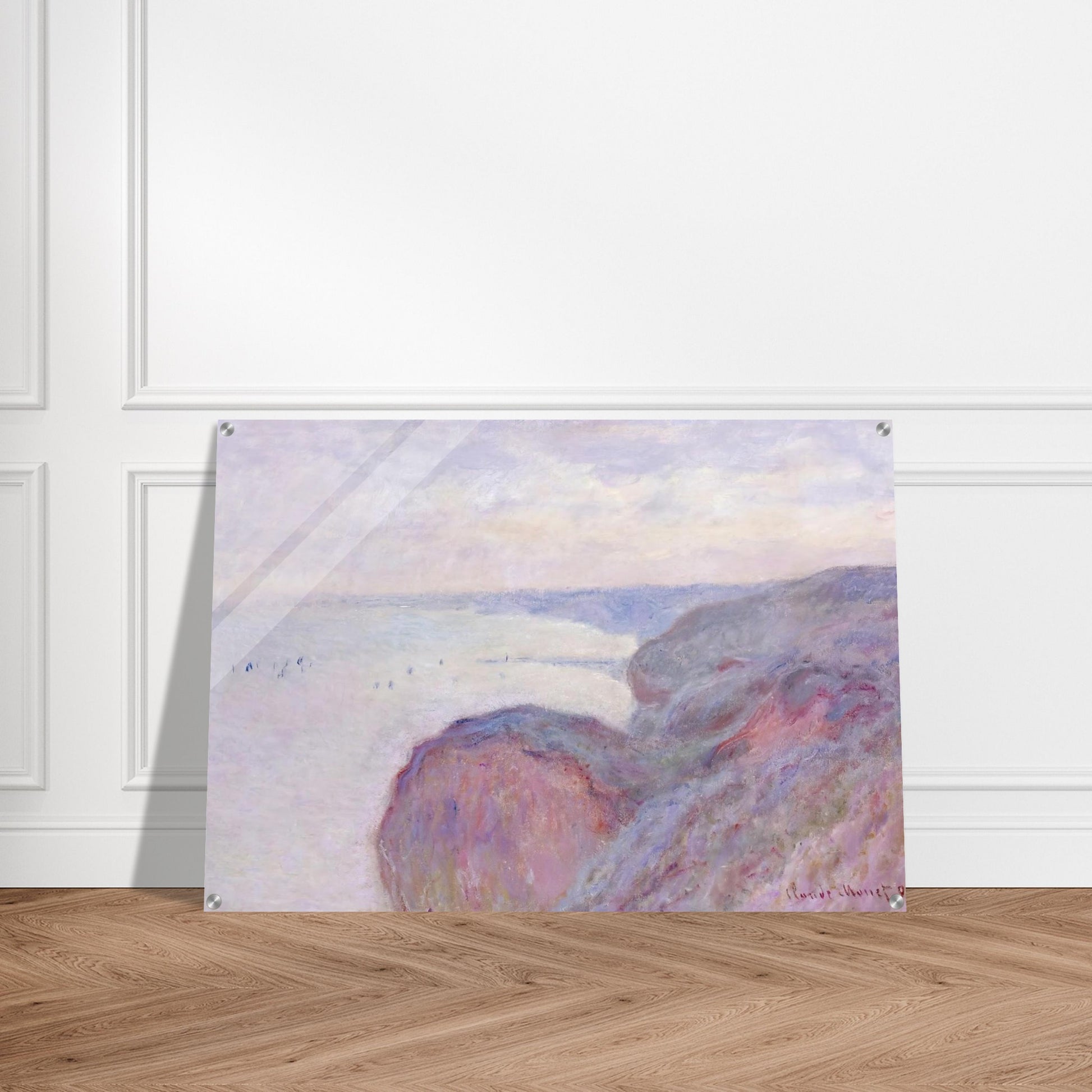 Cliff near Dieppe, Overcast Skies - claude monet Acrylic Print - 70x100 cm / 28x40″ inches