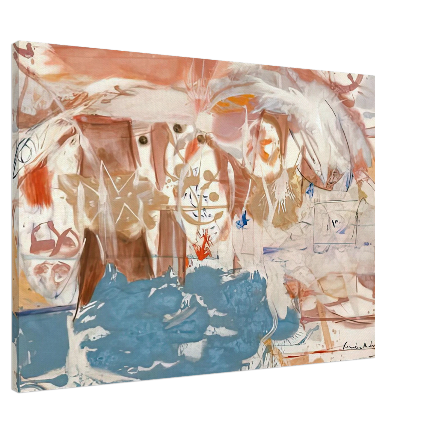 Helen Frankenthaler - Dawn After the Storm, 1957- Wall Art - 60x80 cm / 24x32 inches - Premium Wooden Framed Poster With Fine Art Paper - Wood frame