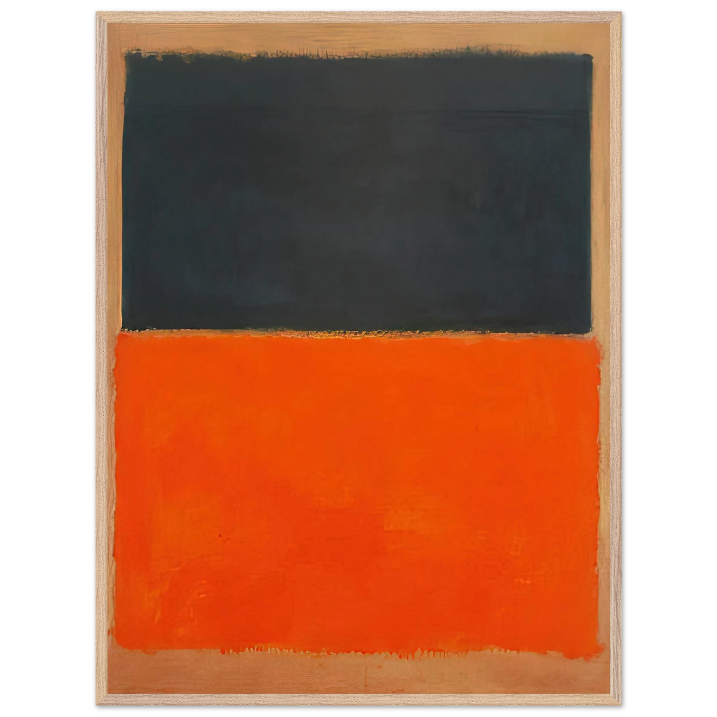 Mark Rothko - Green and Tangerine on Red - 1956 Wall Art - 60x80 cm / 24x32 inches - Premium Wooden Framed Poster With Fine Art Paper - Black frame