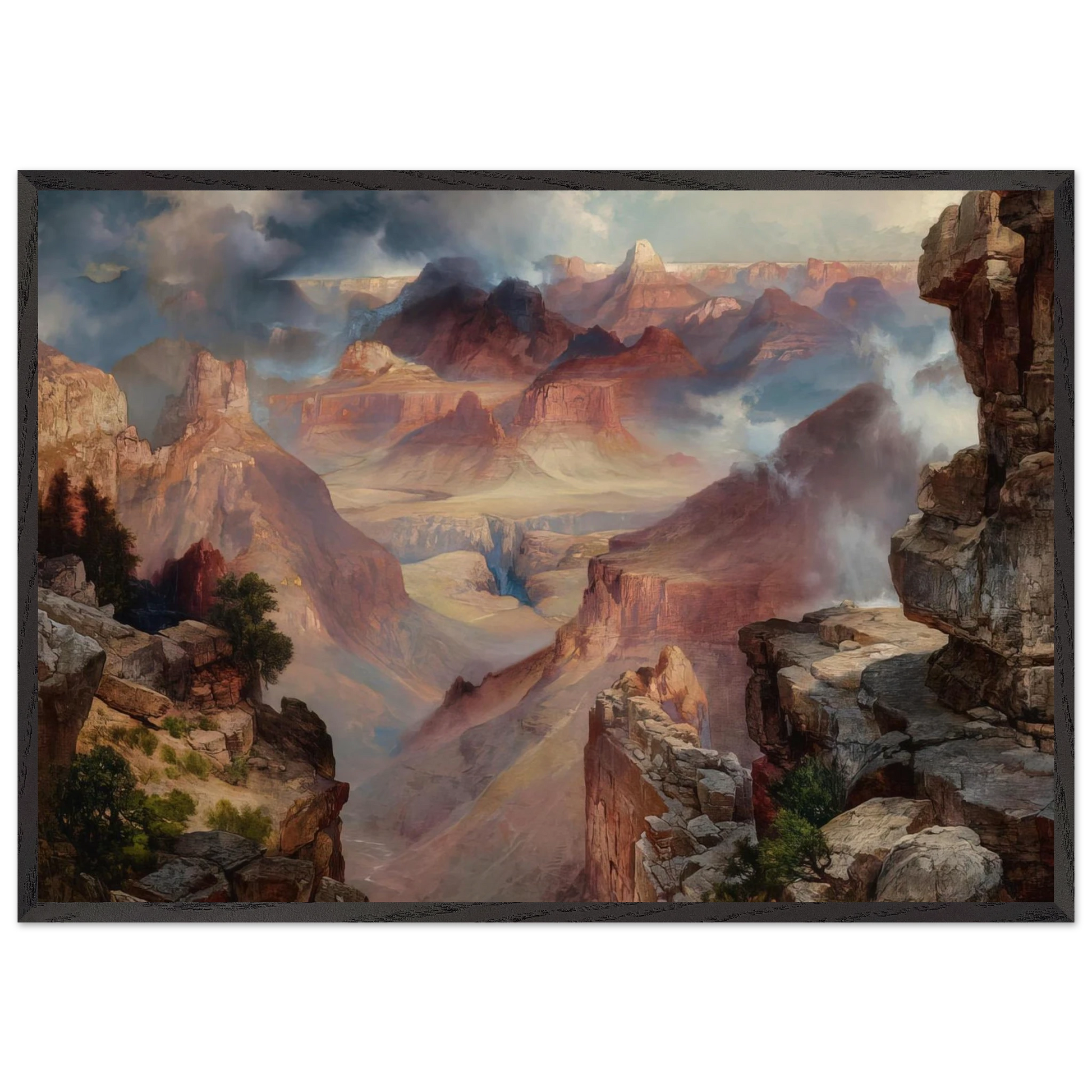 Grand Canyon of Arizona at Sunset - Thomas Moran Framed Art Print – Black Wooden Frame - Default Title - -Framed Art Print