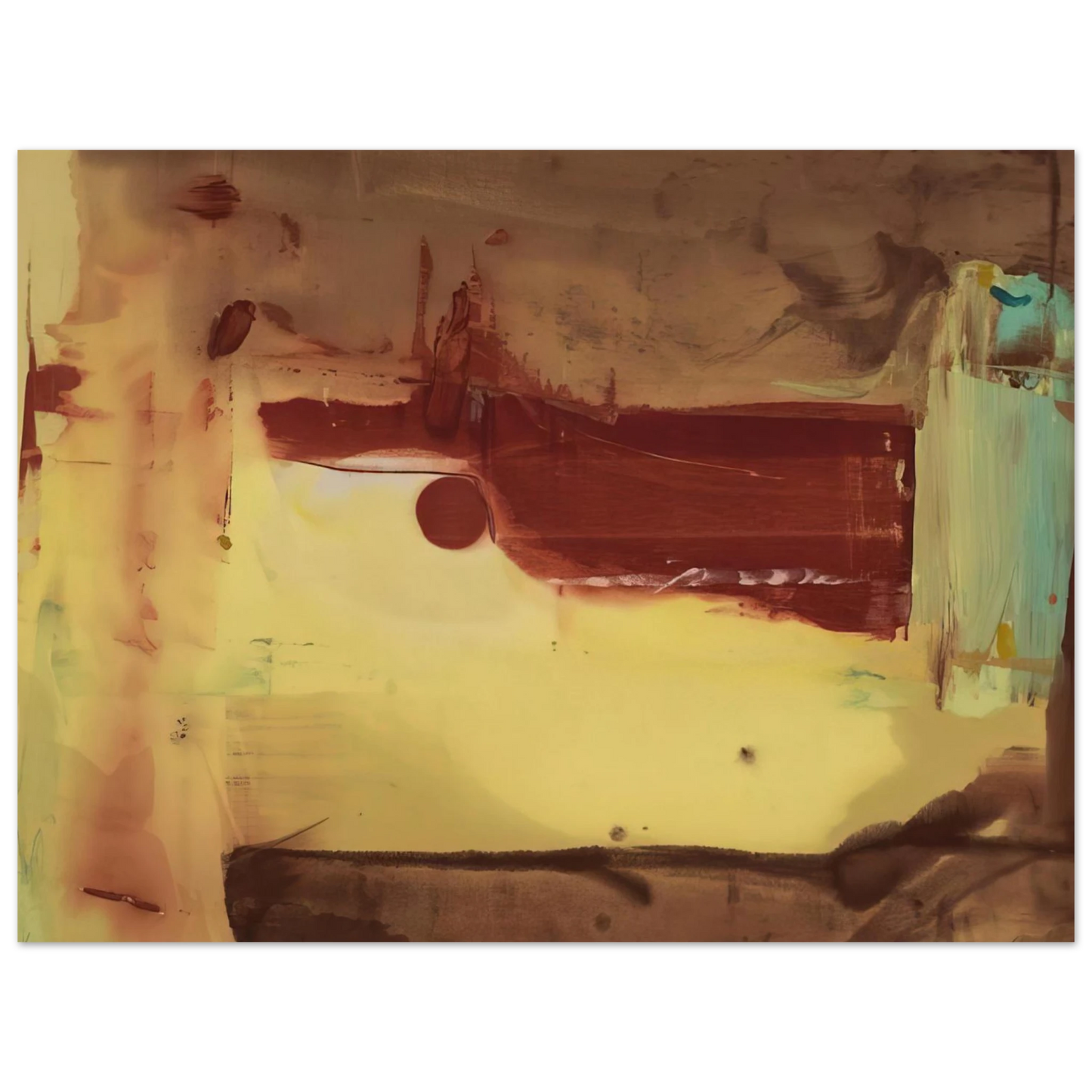 Helen Frankenthaler - Desert Pass - 1976 Wall art - 20x25 cm / 8x10 inches - Premium Wooden Framed Poster With Fine Art Paper - Black frame