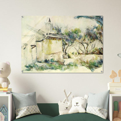 Jourdan's Cottage - Paul Cézanne Acrylic Print - 70x100 cm / 28x40″ inches | Paul Cézanne Wall Art | Paul Cézanne Prints