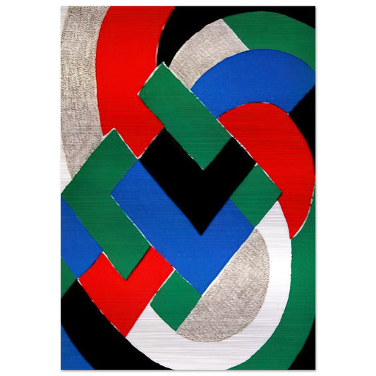 COMPOSITION WITH GREEN AND BLUE - Sonia Delaunay Brushed Aluminum Print - 70x100 cm / 28x40 inches | Sonia Delaunay Aluminum Print | Sonia Delaunay Prints