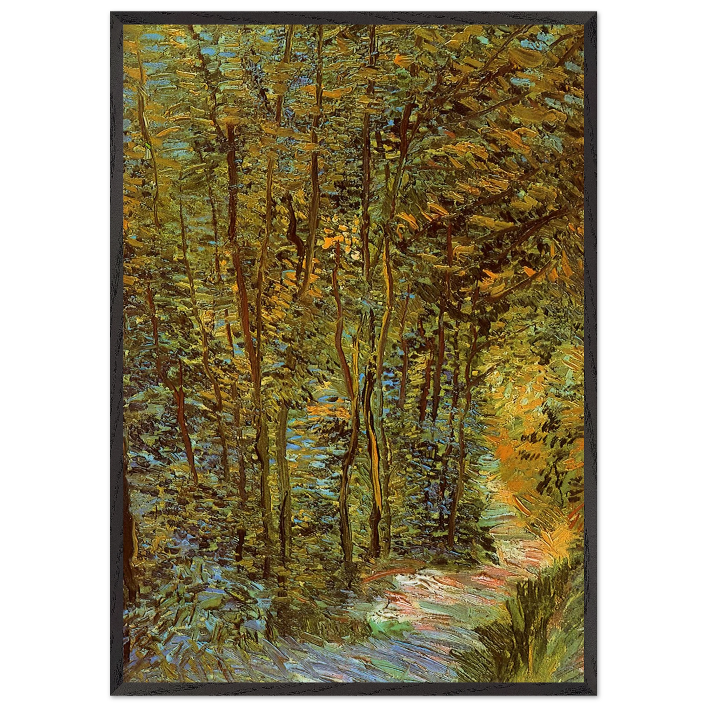 Path in the Woods - Vincent van Gogh Framed Art Print – Black Wooden Frame - Default Title - -Framed Art Print
