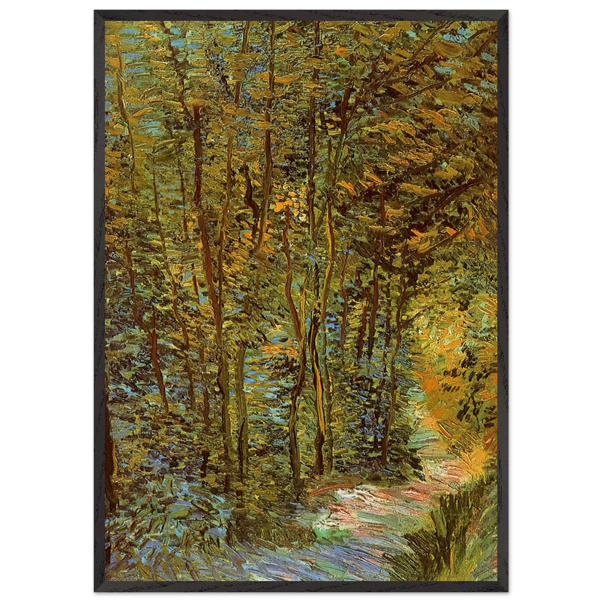 Path in the Woods - Vincent van Gogh Framed Art Print – Black Wooden Frame - Default Title - -Framed Art Print