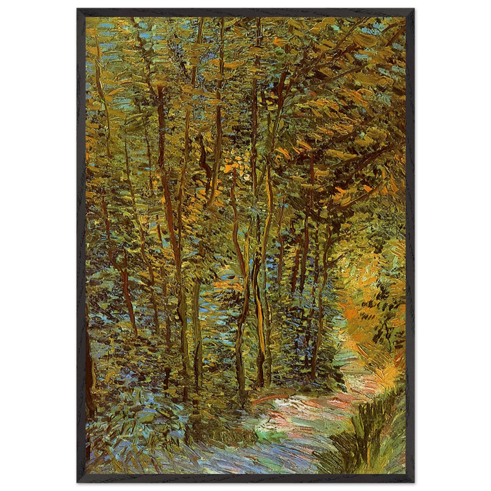 Path in the Woods - Vincent van Gogh 70x100 cm / 28x40 inches Framed Art Print – Black Wooden Frame