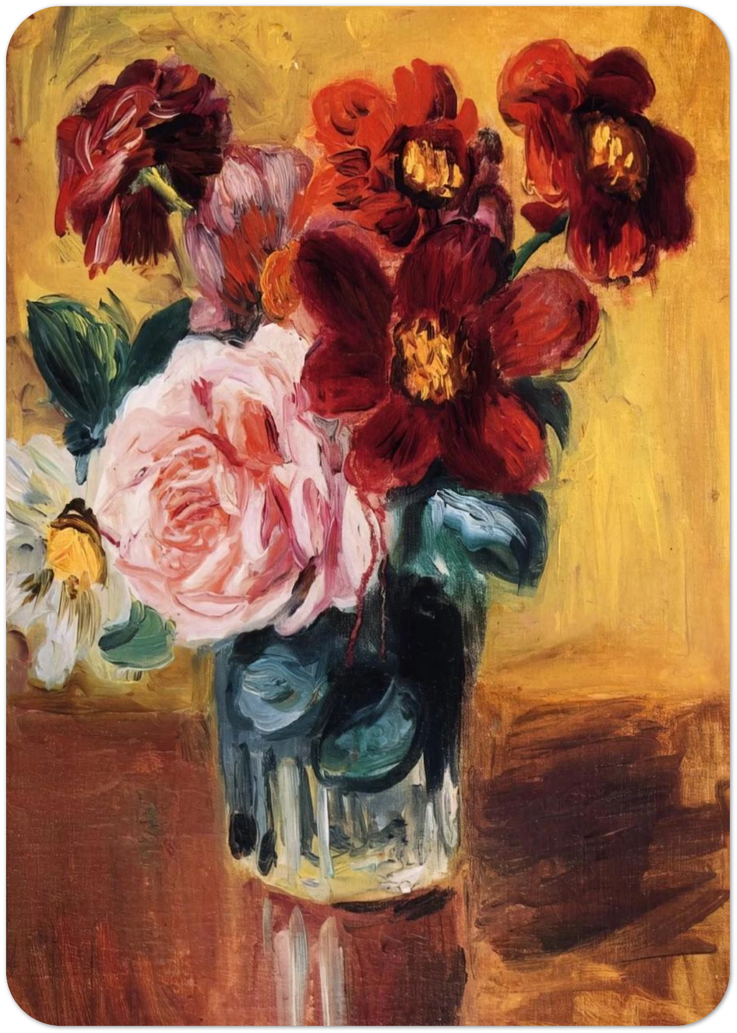 Flowers in a Vase By Pierre-Auguste Renoir Pack of 10 Post Cards | Pierre-Auguste Renoir Post Cards | A6 (10.5 x 14.8 cm) - 4.1 x 5.8 inches