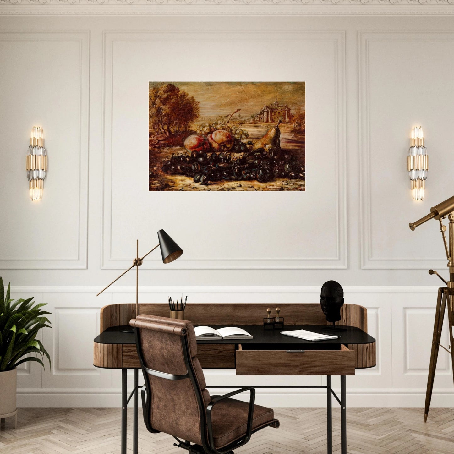 BLACK GRAPE - Giorgio de Chirico Brushed Aluminum Print - 70x100 cm / 28x40 inches | Giorgio de Chirico Aluminum Print | Giorgio de Chirico Prints