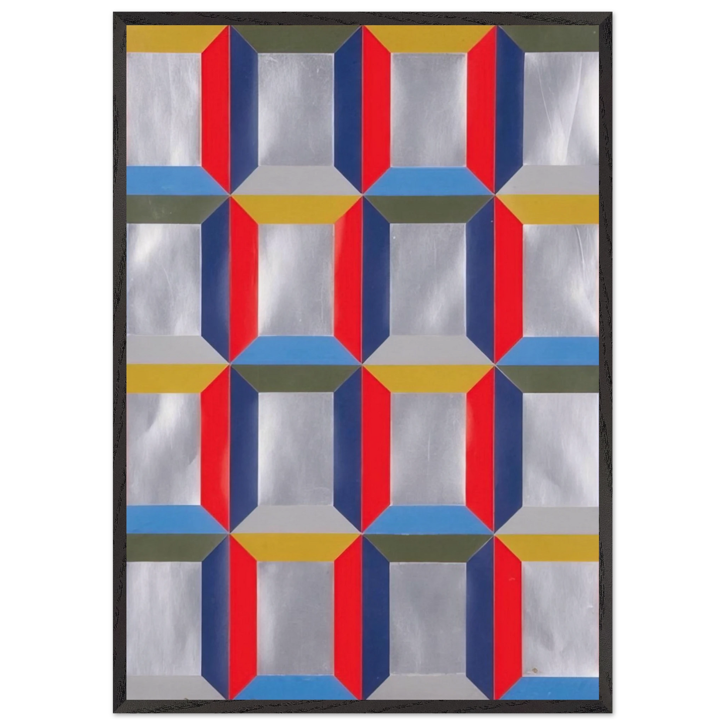 St Marks 16 Frames - 1967 - Miriam Schapiro Framed Art Print – Black Wooden Frame - Default Title - -Framed Art Print