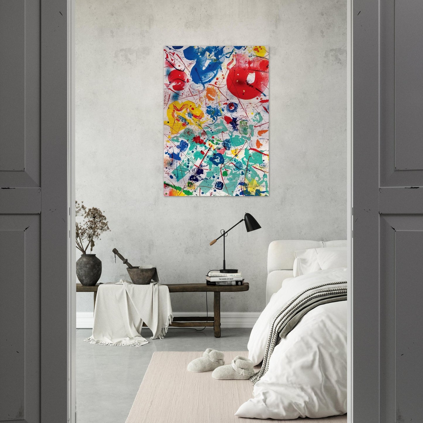 Untitled  SF 358  - Sam Francis Brushed Aluminum Print - 70x100 cm / 28x40 inches | Sam Francis Aluminum Print | Sam Francis Prints