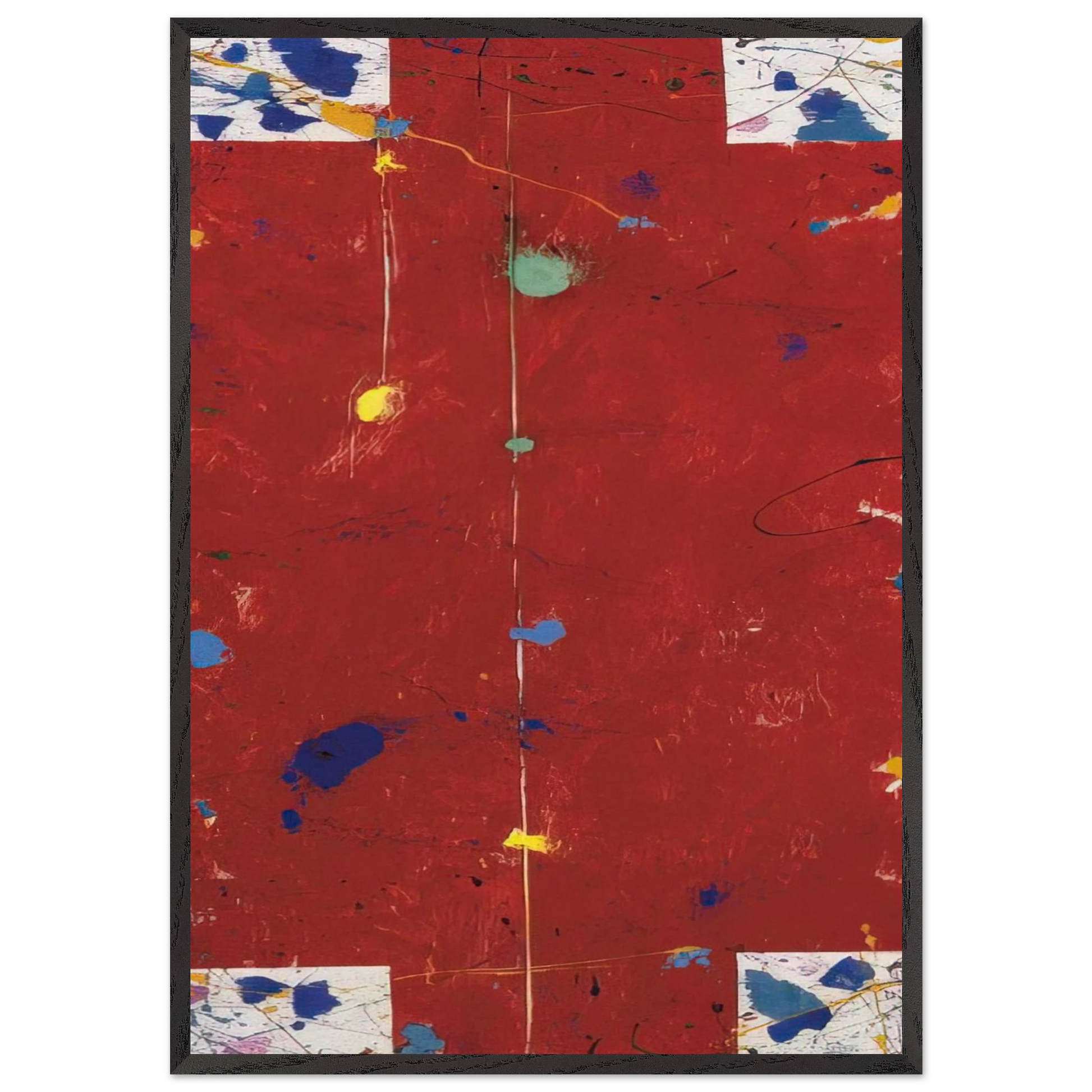 Untitled  EXP SF 56-04  - Sam Francis Framed Art Print – Black Wooden Frame - Default Title - -Framed Art Print