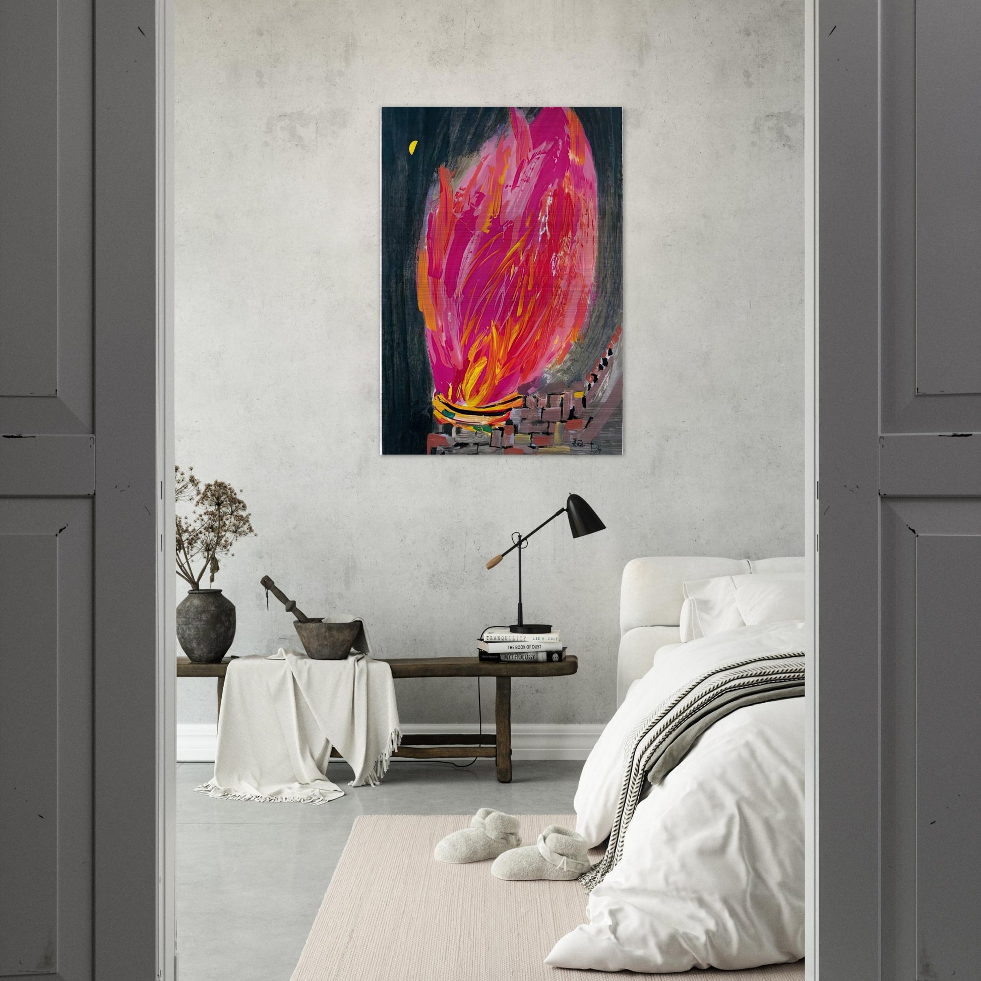 Torch - 2008 - Wu Guanzhong Brushed Aluminum Print - 70x100 cm / 28x40 inches | Wu Guanzhong Aluminum Print | Wu Guanzhong Prints