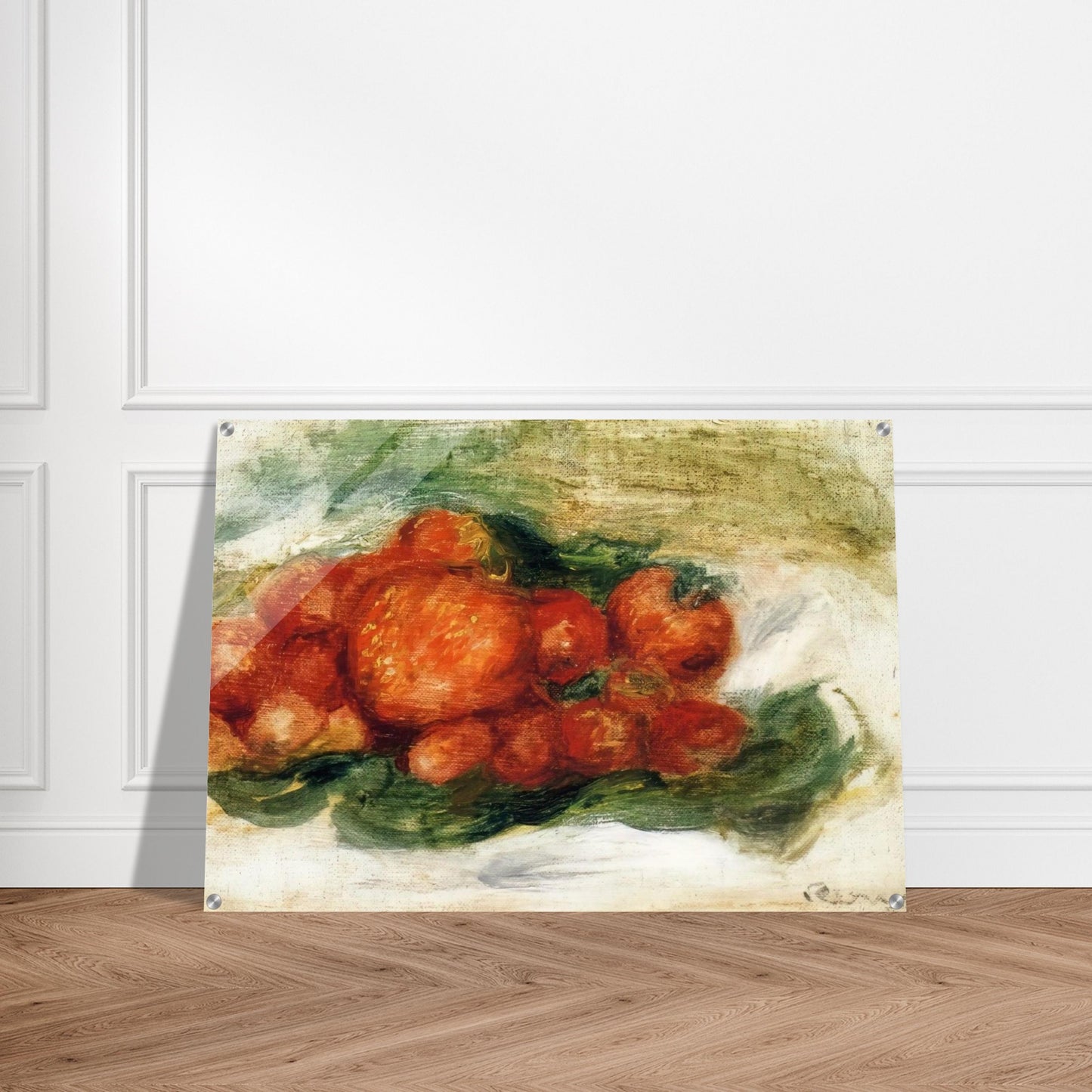 Still Life with Strawberries - Pierre-Auguste Renoir Acrylic Print - 70x100 cm / 28x40″ inches