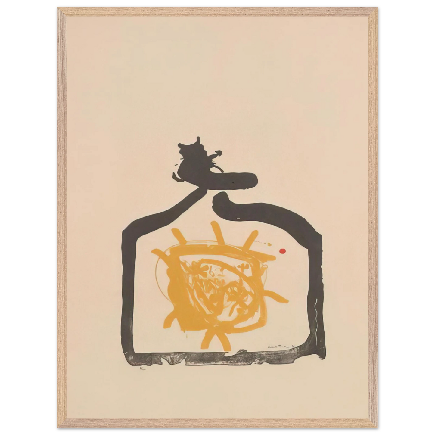 Helen Frankenthaler - May 26th Backwards - 1961 Wall art - 28x43  cm / XL (11x17 inches) - Premium Wooden Framed Poster With Fine Art Paper - Black frame