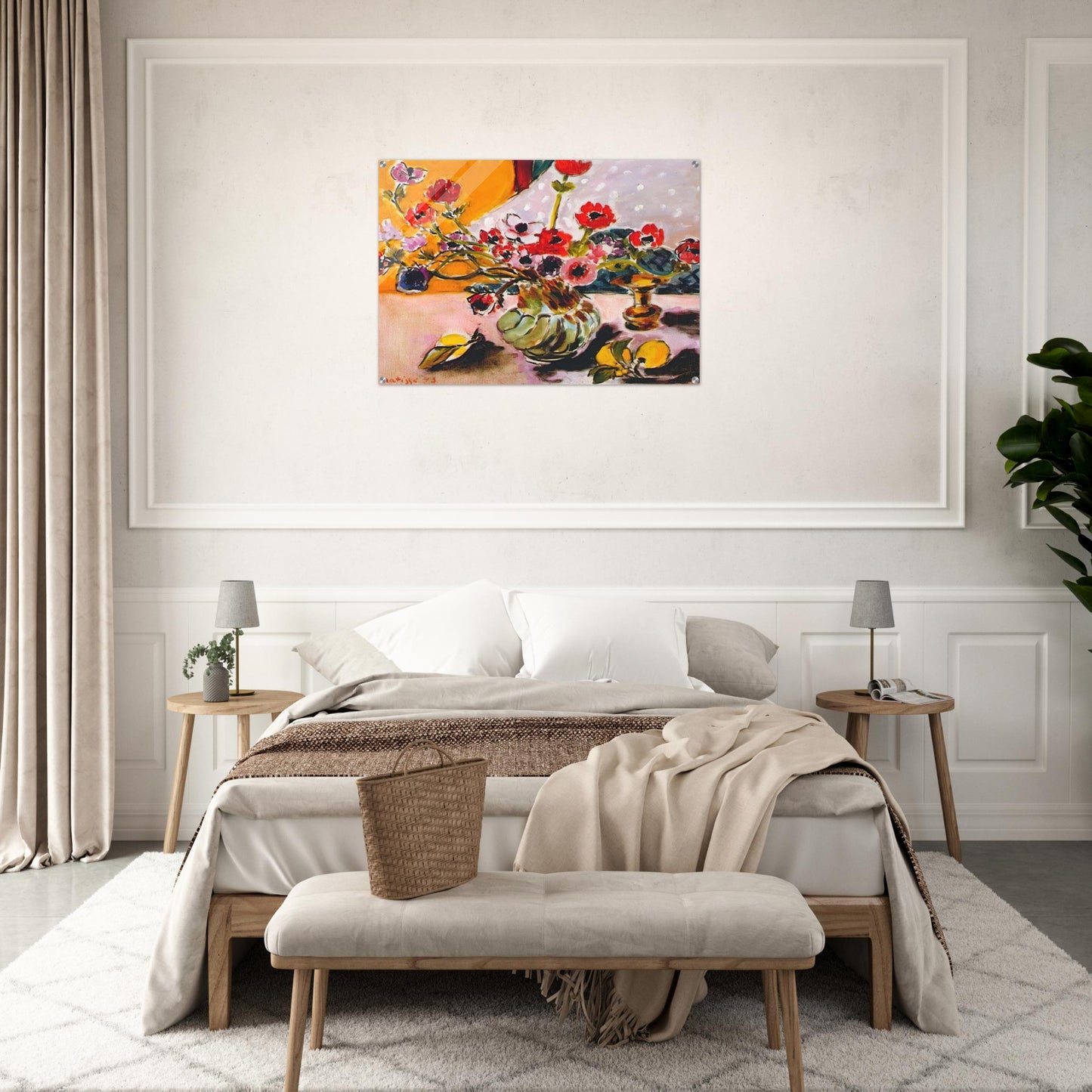 ANEMONES AND CHINESE VASE 1943 - Henri Matisse Acrylic Print - 70x100 cm / 28x40″ inches | Henri Matisse Wall Art | Henri Matisse Prints