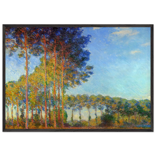 Poplars on the Banks of the River Epte Seen from the Marsh - claude monet Framed Art Print – Black Wooden Frame - Default Title - -Framed Art Print
