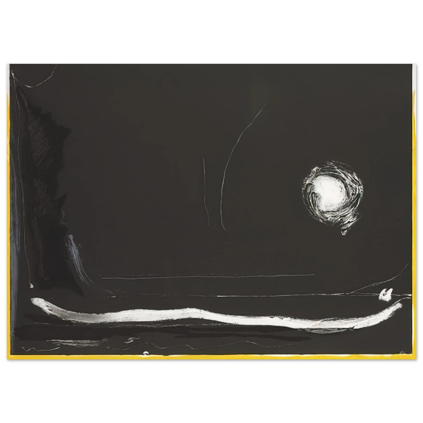 Helen Frankenthaler - Yellow Jack - 1985 Wall art - 60x80 cm / 24x32 Inches - Premium Wooden Framed Poster With Fine Art Paper - Wood frame