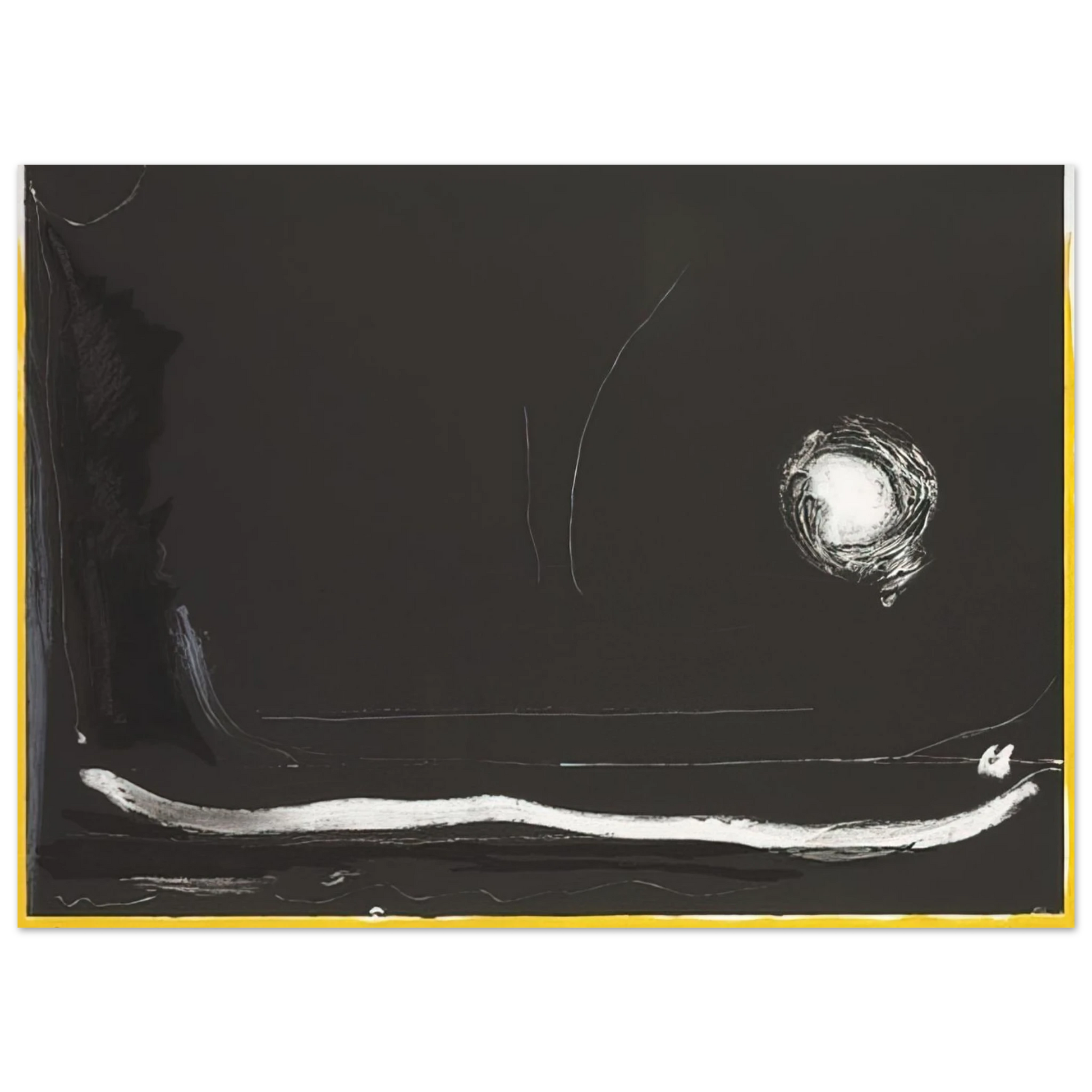 Helen Frankenthaler - Yellow Jack - 1985 Wall art - 60x80 cm / 24x32 Inches - Premium Wooden Framed Poster With Fine Art Paper - Wood frame