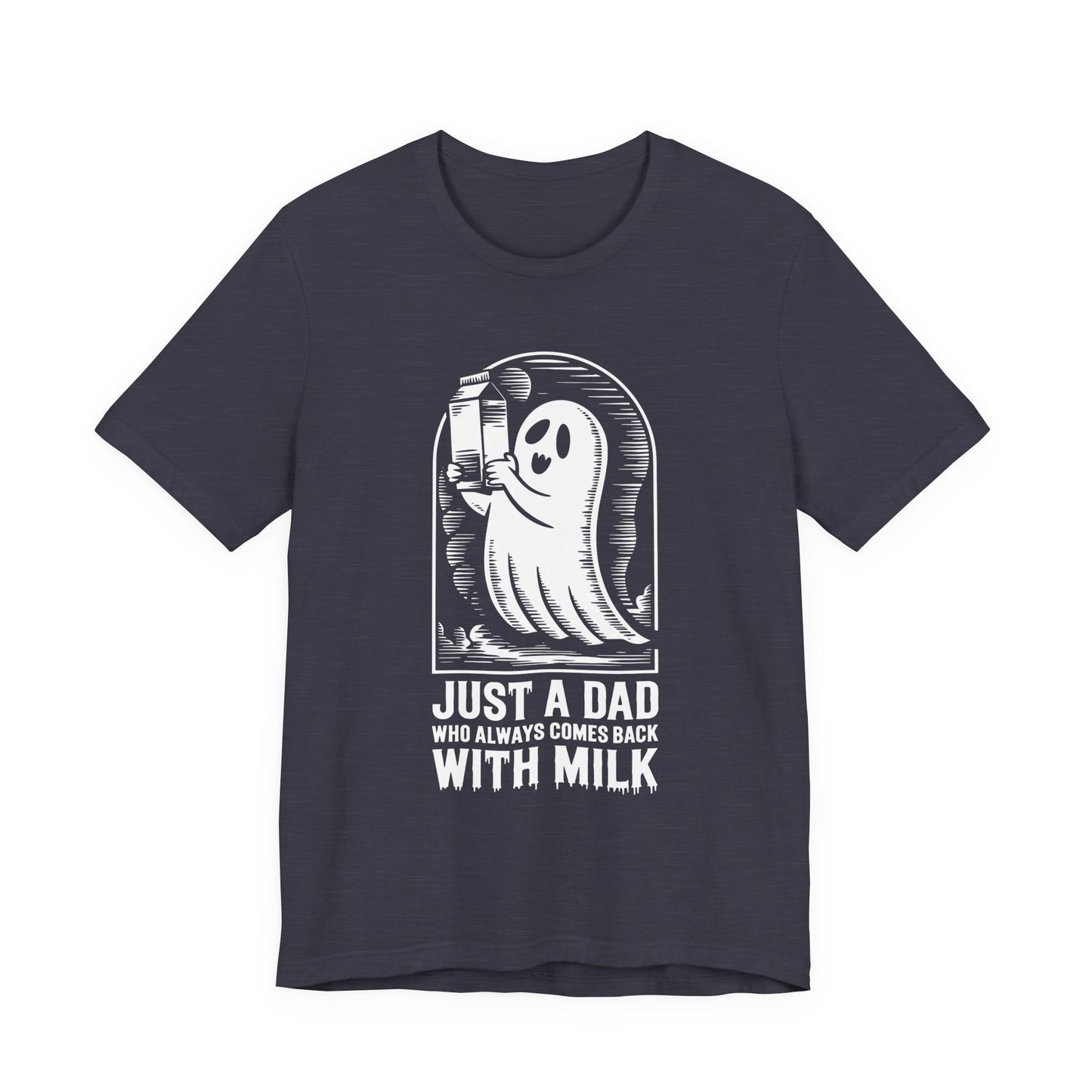 just a dad who always came back with milk halloween T-shirt - Maglietta Unisex in Jersey a Maniche Corte