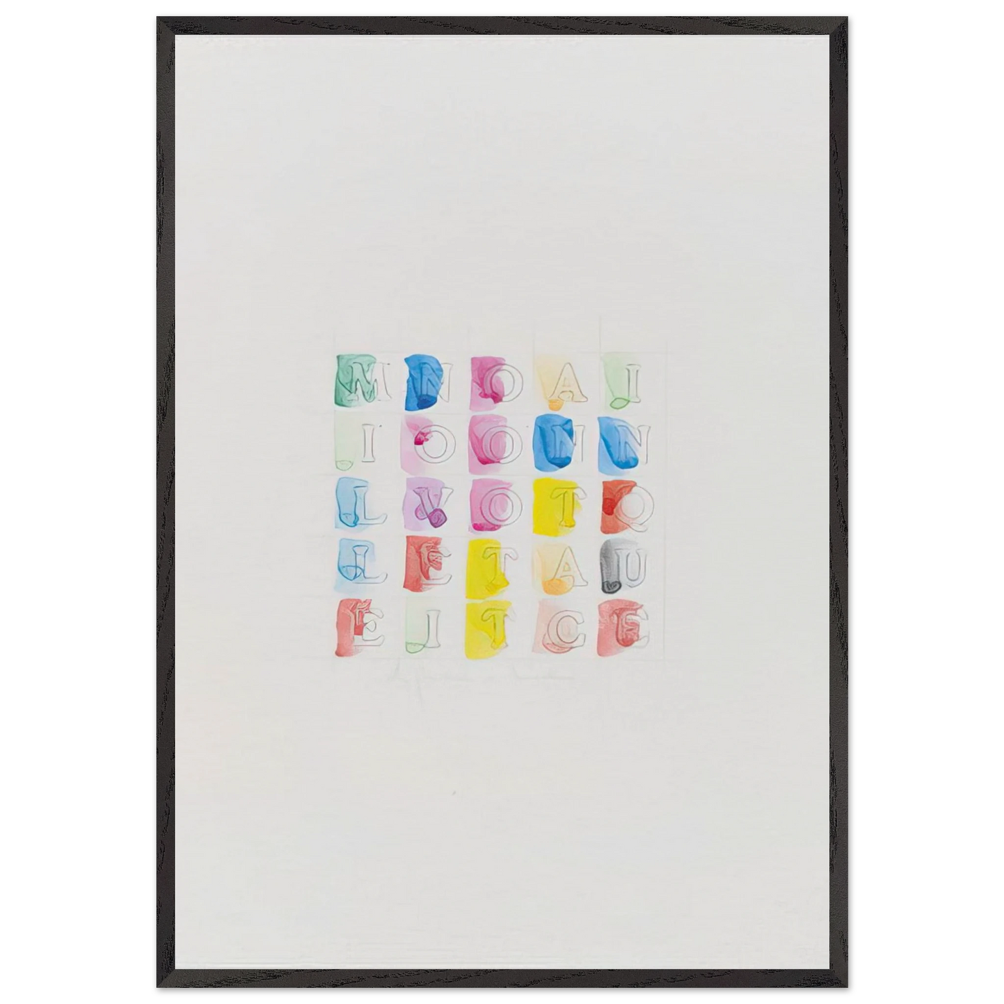 MILLENOVECENTOTTANTACINQUE 1985 - Alighiero Boetti Framed Art Print – Black Wooden Frame - Default Title - -Framed Art Print