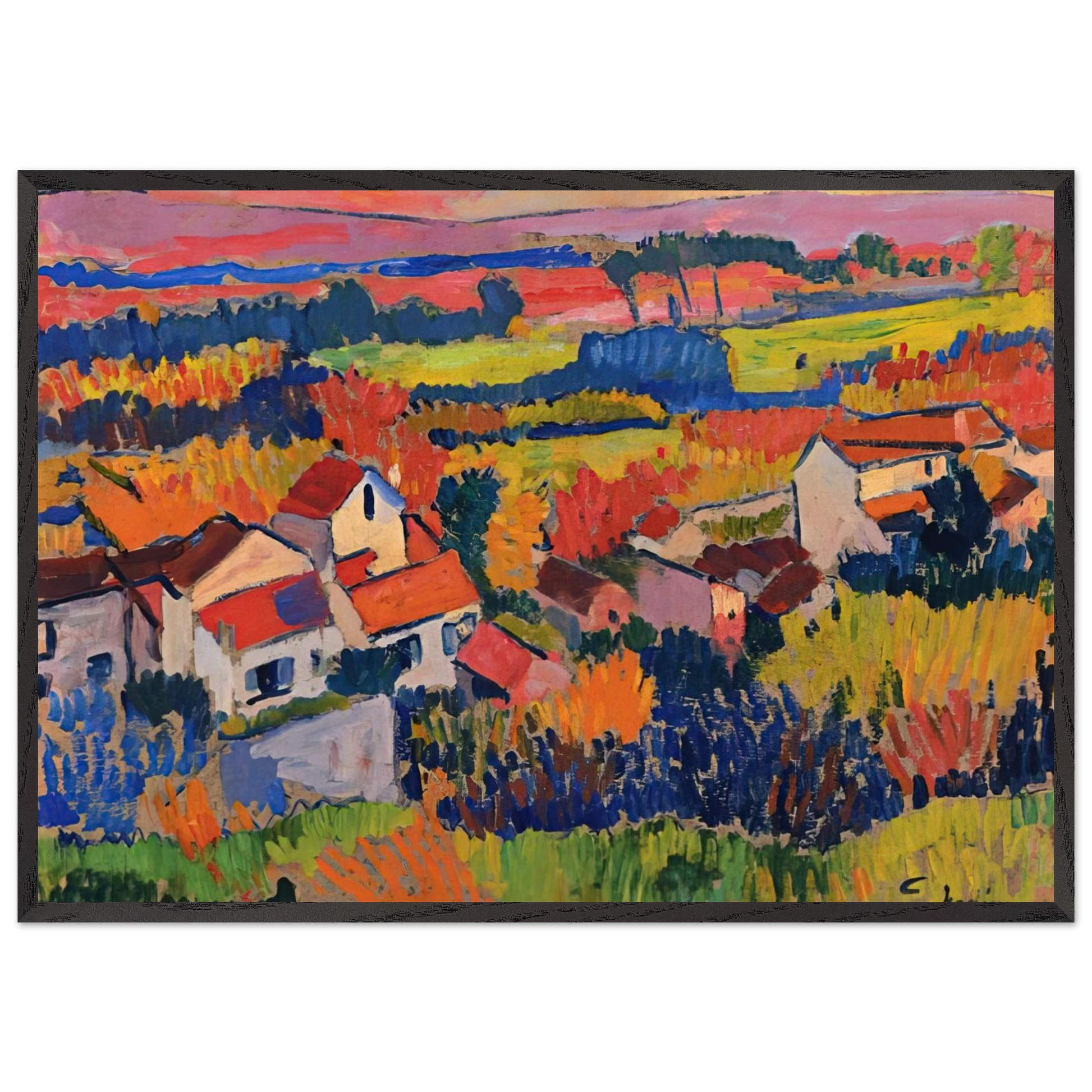 LANDSCAPE NEAR CHATOU 1904 1 - Andre Derain Framed Art Print – Black Wooden Frame - Default Title - -Framed Art Print