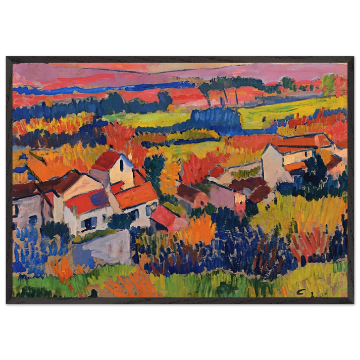 LANDSCAPE NEAR CHATOU 1904 1 - Andre Derain 70x100 cm / 28x40 inches Framed Art Print – Black Wooden Frame