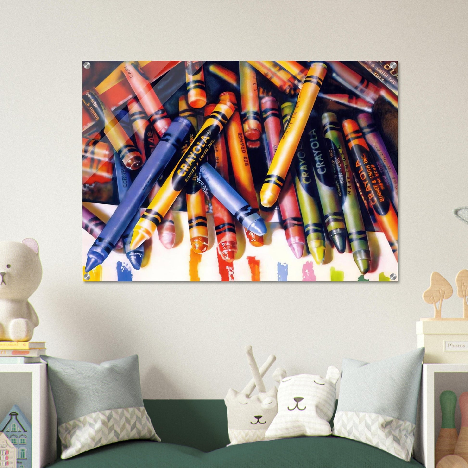 CRAYOLA 1973 - Audrey Flack Acrylic Print - 70x100 cm / 28x40″ inches | Audrey Flack Wall Art | Audrey Flack Prints