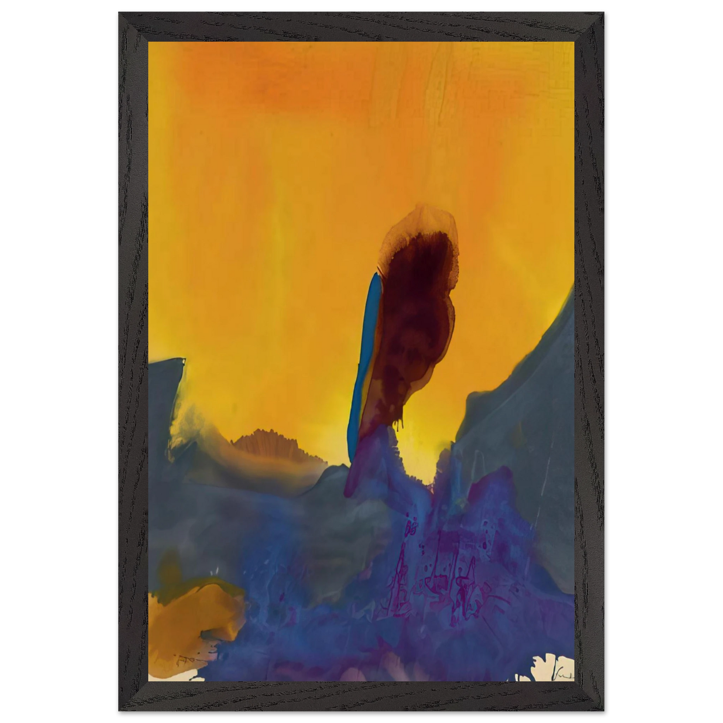Helen Frankenthaler - Glow II - 1968 Wall art - 50x70 cm / 20x28 inches - Premium Wooden Framed Poster With Fine Art Paper - Wood frame