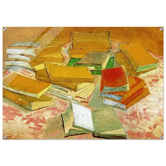 Still Life - French Novels - Vincent van Gogh Acrylic Print - 70x100 cm / 28x40″ inches | Vincent van Gogh Wall Art | Vincent van Gogh Prints