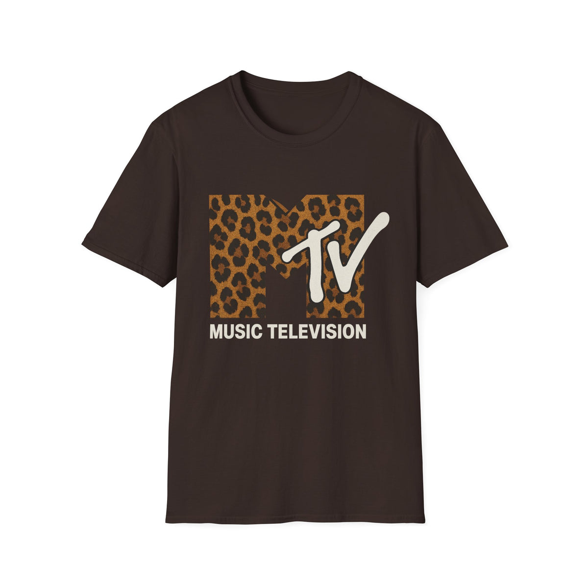 Vintage MTV Cheetah Print Graphic T-Shirt Retro Music Television 80s 90s Throwback Band Tee Unisex Animal Print Rock Shirt