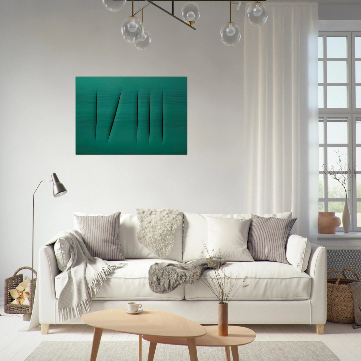 Concept Spatial - Lucio Fontana Brushed Aluminum Print - 70x100 cm / 28x40 inches | Lucio Fontana Aluminum Print | Lucio Fontana Prints