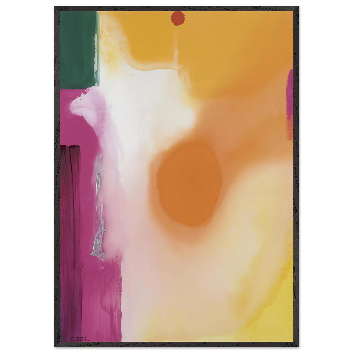 Helen Frankenthaler - Bullseye - 1989 Wall art - 40x50 cm / 16x20 inches - Premium Wooden Framed Poster With Fine Art Paper - White frame